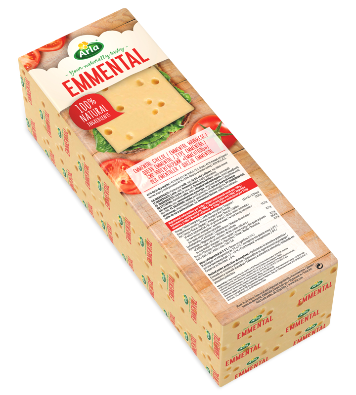 Arla® Quesos en lonchas y al corte Bloque Emmental 2.5kg Arla Foods