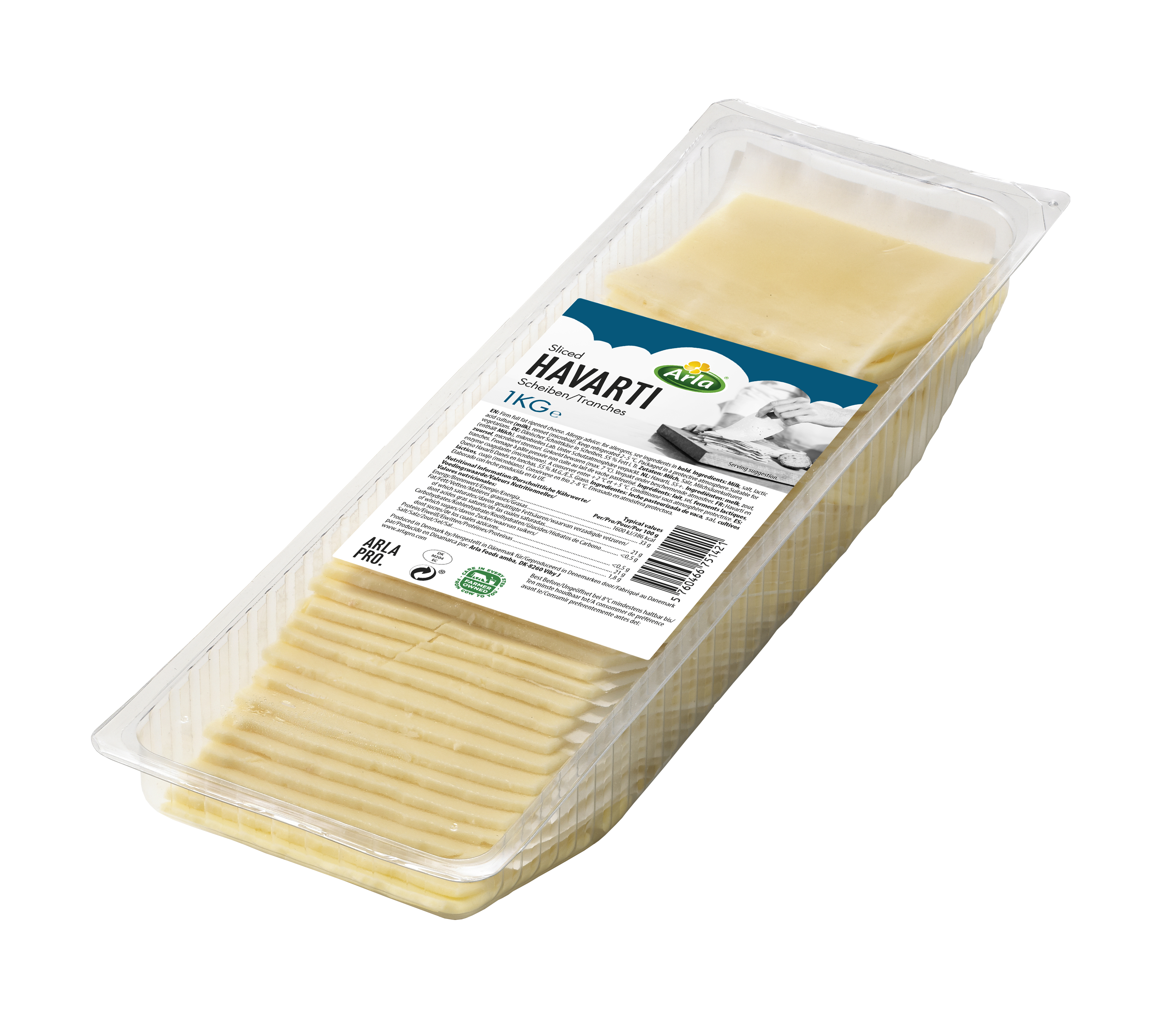 Arla® Quesos en lonchas y al corte Lonchas Havarti 1kg