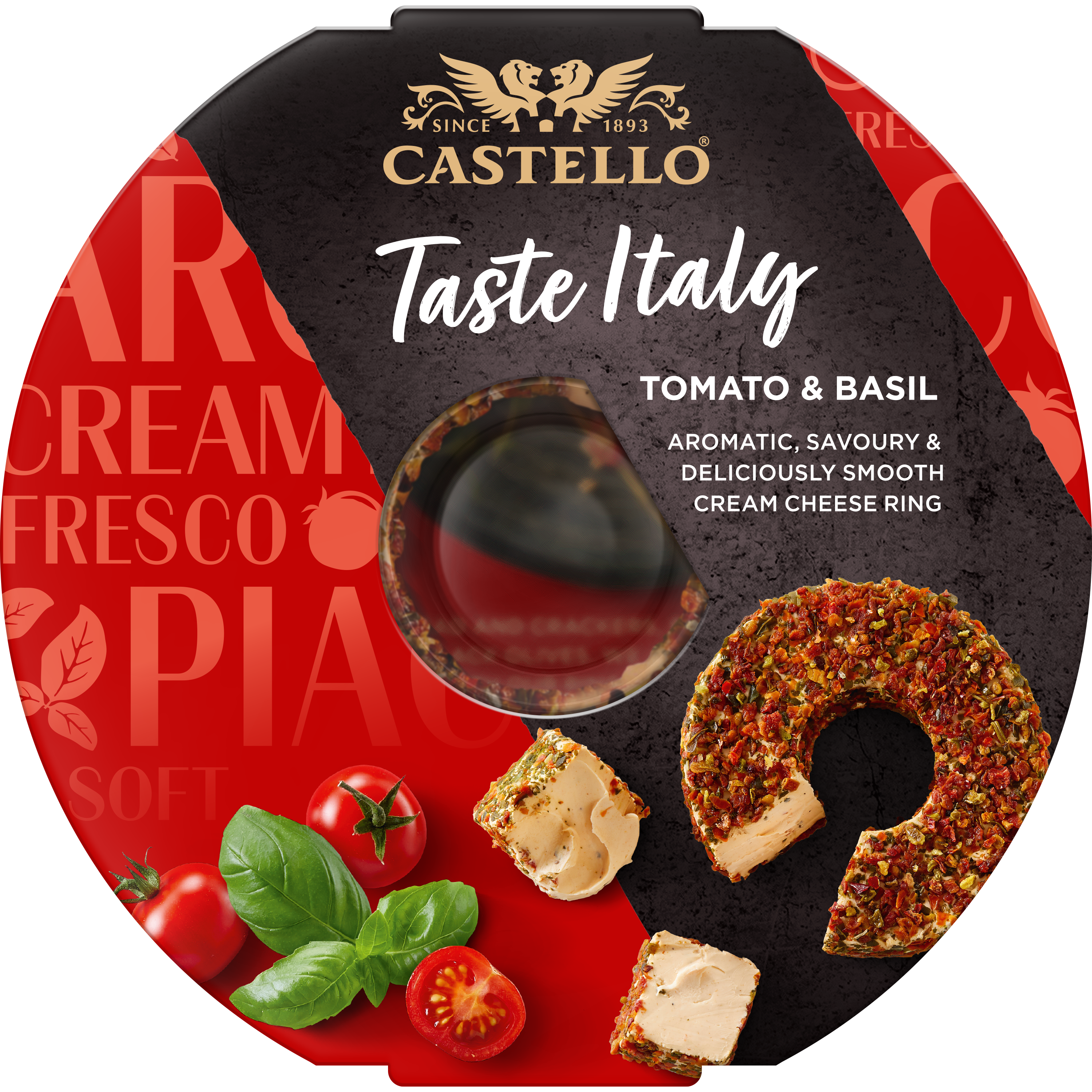 Castello Decorado Tomate y Albahaca 125g