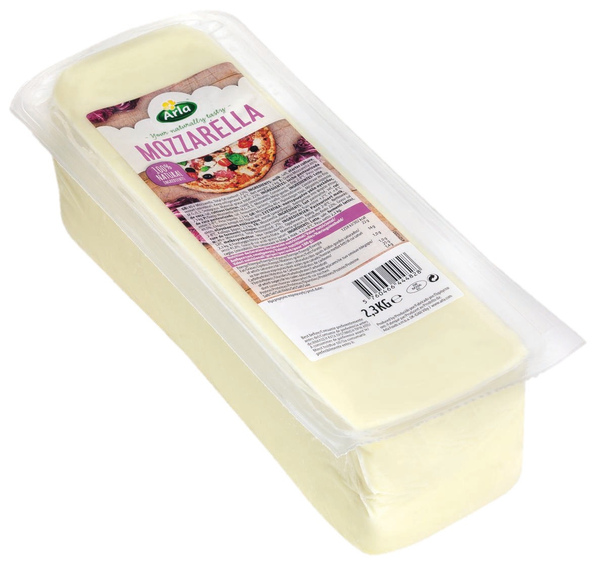 Arla® Quesos en lonchas y al corte Bloque Mozzarella 2.3kg