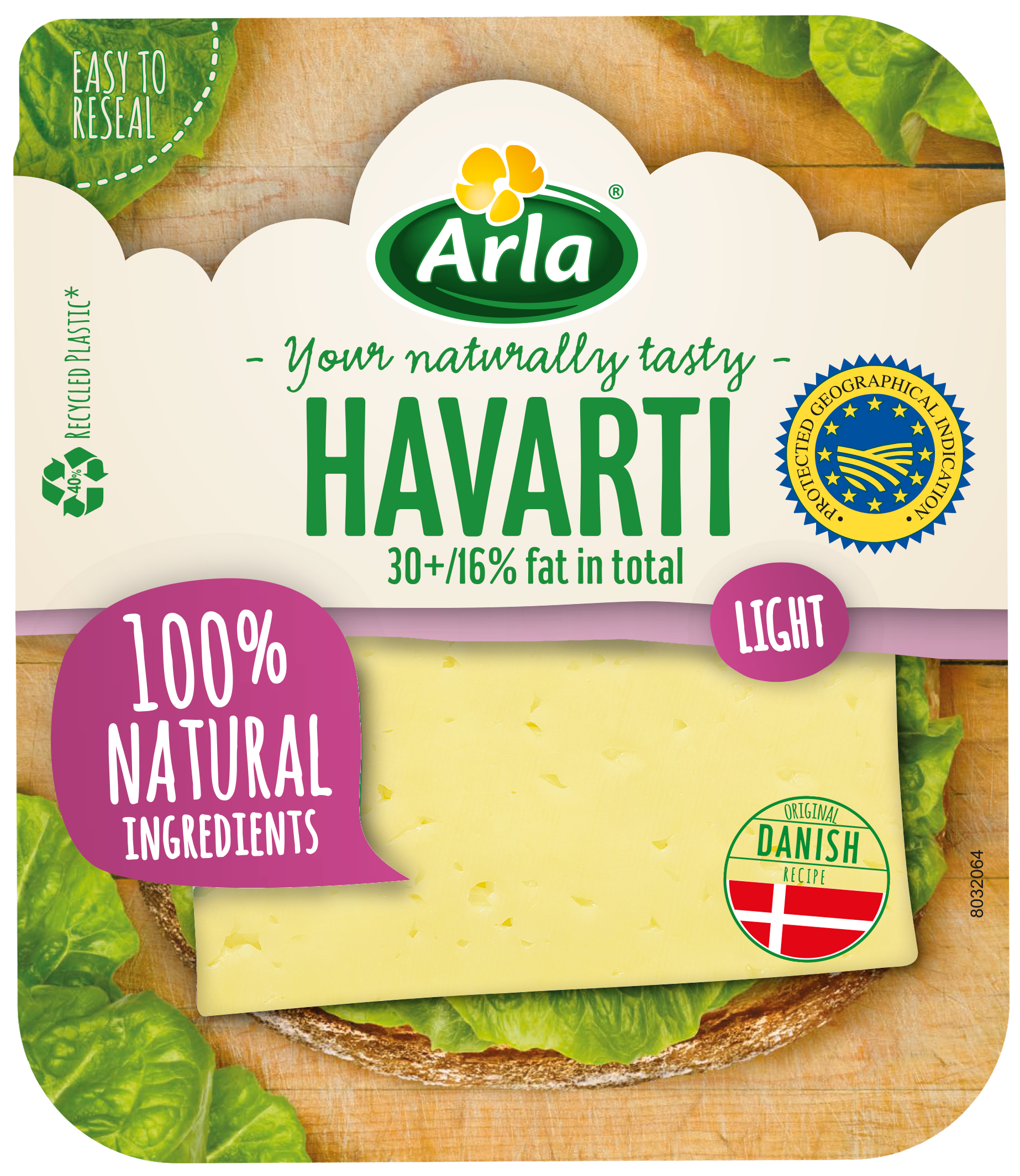 Arla® Quesos en lonchas y al corte Lonchas Havarti Light 150g